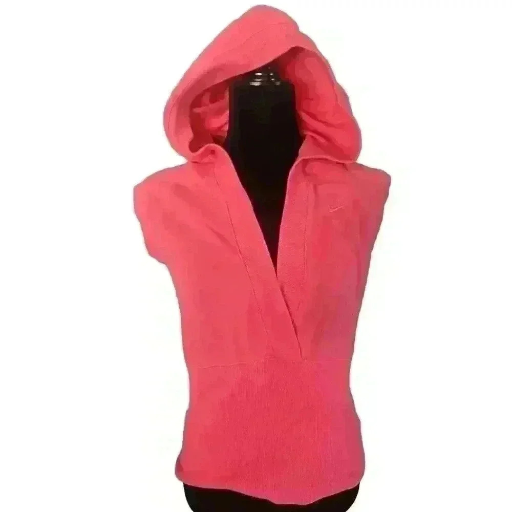 Nike Womens Pink Hooded V Neck Tank S